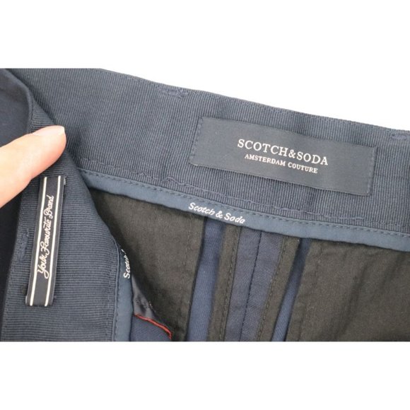 Scotch‎ & Soda pants mens 29 loose tapered blue side logo tape stretch chino - Picture 9 of 12